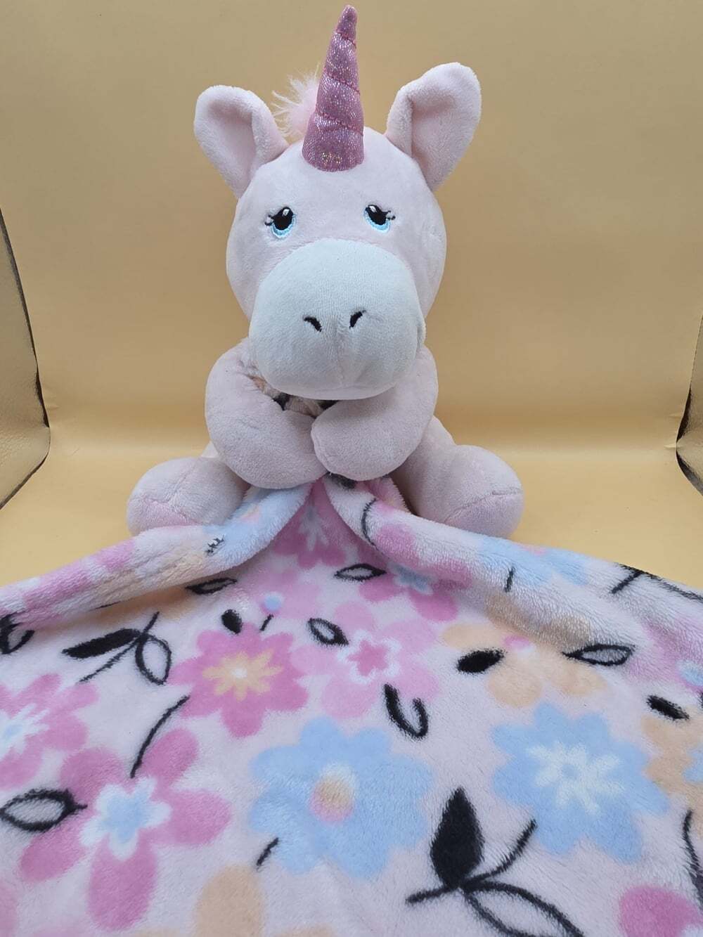Little Beginnings Pink Unicorn Plush Lovey Security Blanket smoke free home